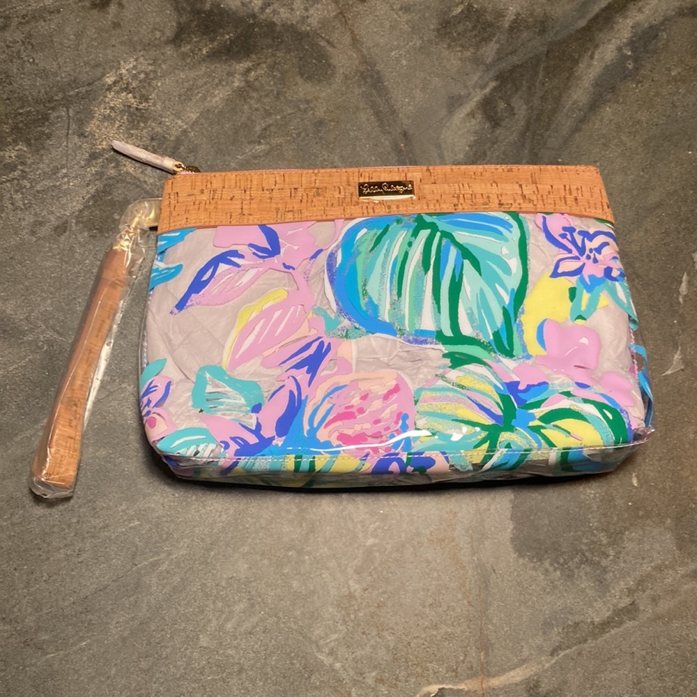 Lilly Pulitzer GWP Pouch Clear Mermaid In The Shade print NWT